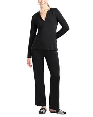 NATORI Feather Essentials Lenzing Ecovero Viscose Long Sleeve PJ Top XS NWT $85